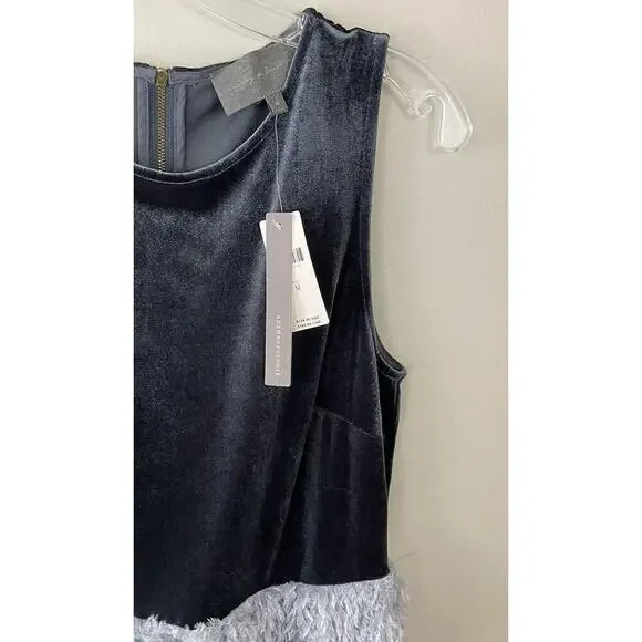 Sunday In Brooklyn Size Medium Feather Velvet Party Dress Fairy Anthropologie - Picture 7 of 9